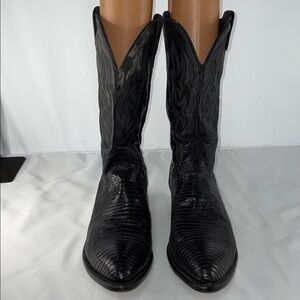 J CHISHOLM TEJU LIZARD SKIN AND LEATHER COWBOY BOOTS FTL-01-055